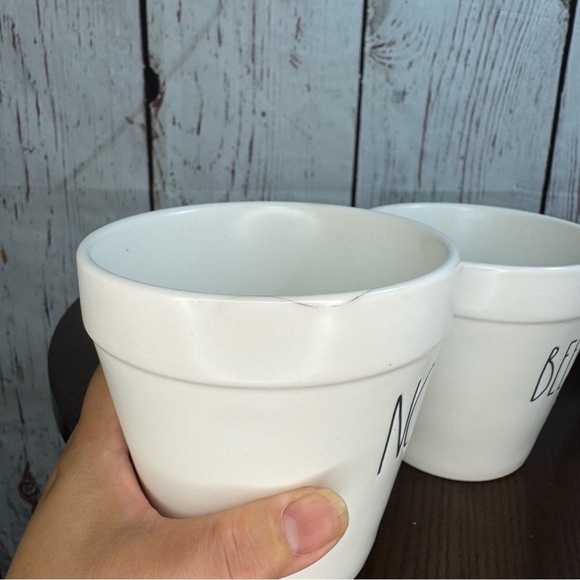 RAE DUN 4 piece set ceramics planters 3 planters and a tray perfect for herbs - Picture 10 of 16